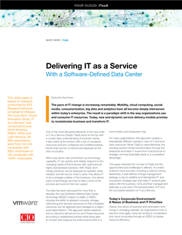 Delivering IT As a Service with a Software-Defined Data Center