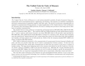 The Unified Code for Units of Measure
