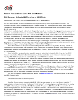 Football Fans Get in the Game with DISH Network
