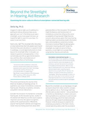 Beyond the Streetlight in Hearing Aid Research