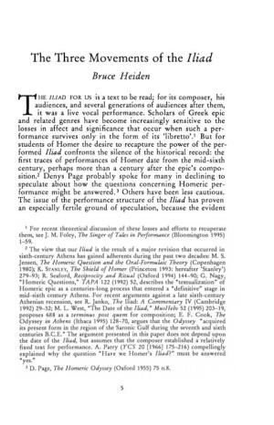 The Three Movements of the Iliad Heiden, Bruce Greek, Roman and Byzantine Studies; Spring 1996; 37, 1; Proquest Pg