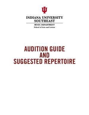 Audition Repertoire, Please Contact the Music Department at 812.941.2655 Or by E-Mail at AUDITION REQUIREMENTS for VARIOUS DEGREE CONCENTRATIONS