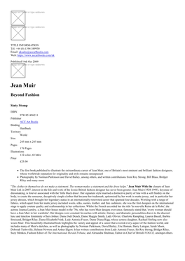 Jean Muir Datasheet