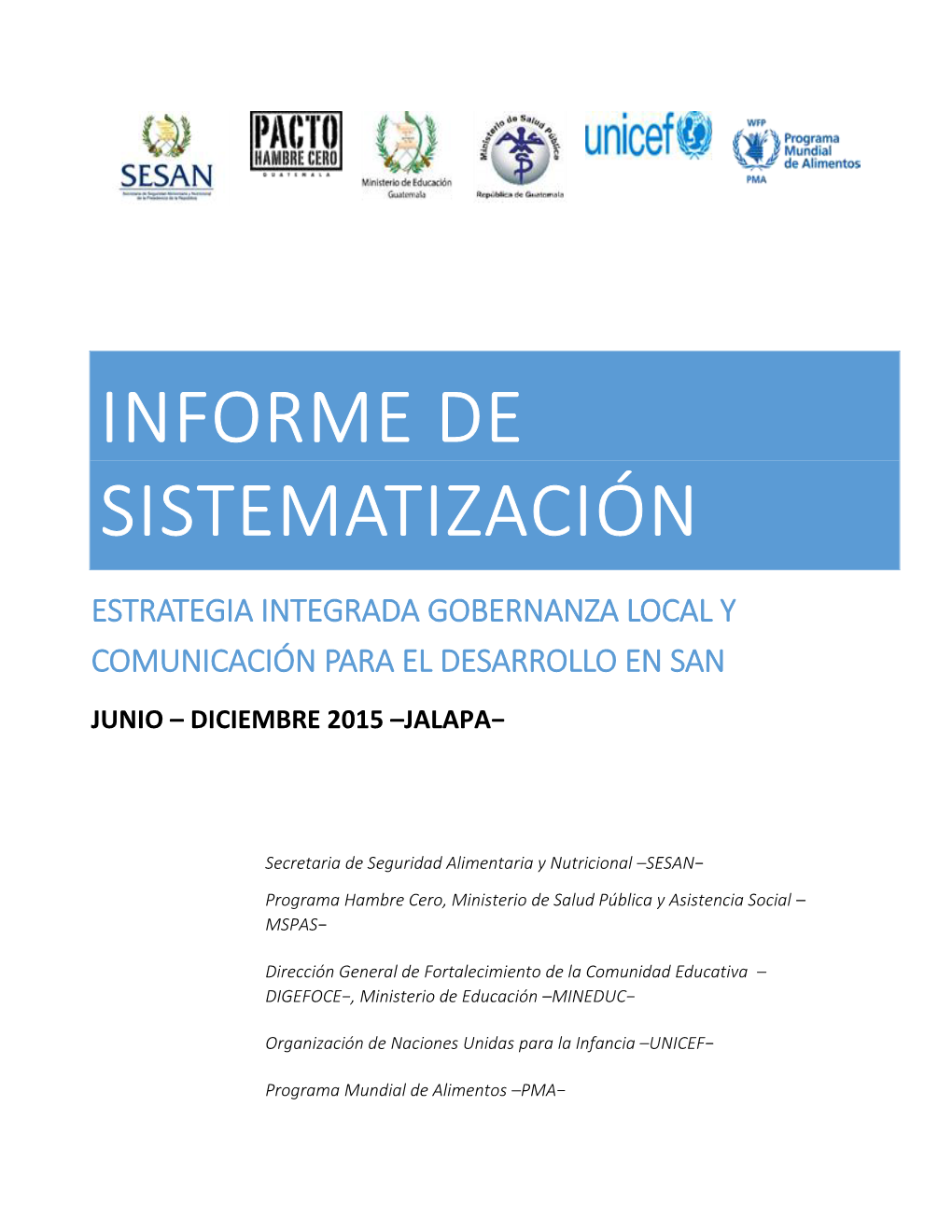 Informe De Sistematización