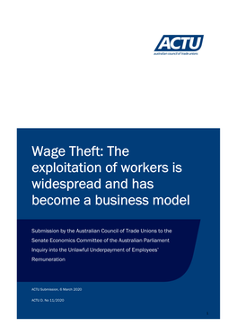 Wage Theft: the Exploitation of Workers Is Widespread and Has