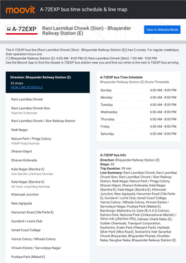 A-72EXP Bus Time Schedule & Line Route