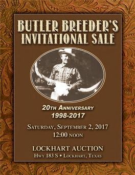 Butler Breeder's Invitational 20Th Anniversary Sale