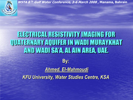 Hdrogeological and Geophysical Studies on Al-Jaww Plain, Al-Ain