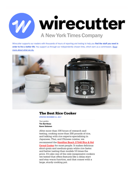 The Best Rice Cooker: Reviews by Wirecutter