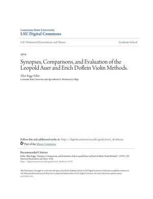 Synopses, Comparisons, and Evaluation of the Leopold Auer and Erich Doflein Iolinv Methods