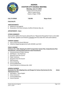 June 17 2019 City Council Meeting Packet.Pdf