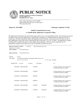 PUBLIC NOTICE FEDERAL COMMUNICATIONS COMMISSION 445 12Th STREET S.W