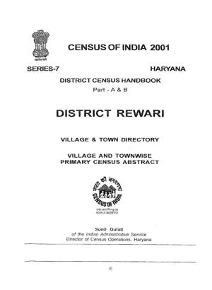 Village and Townwise Primary Census Abstract, Rewari, Part XII A