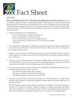 Architecture 2030 Fact Sheet 1 Architecture 2030 Fact Sheet