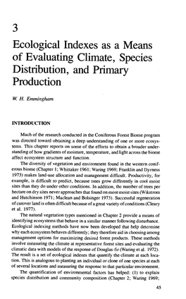 Of Evaluating Climate, Species Distribution, and Primary Production