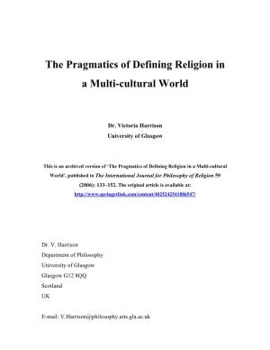 Defining Religion in a Multi-Cultural World