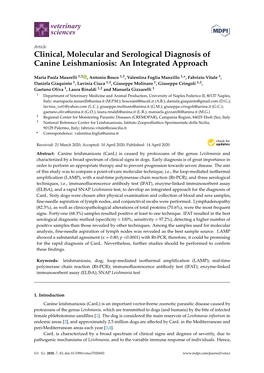 Clinical, Molecular and Serological Diagnosis of Canine Leishmaniosis: an Integrated Approach
