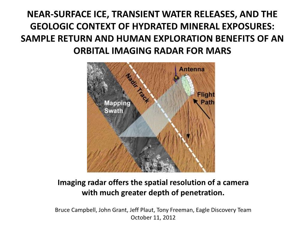 Mars Ice Detection and Mapping from an Orbital Synthetic Aperture Radar