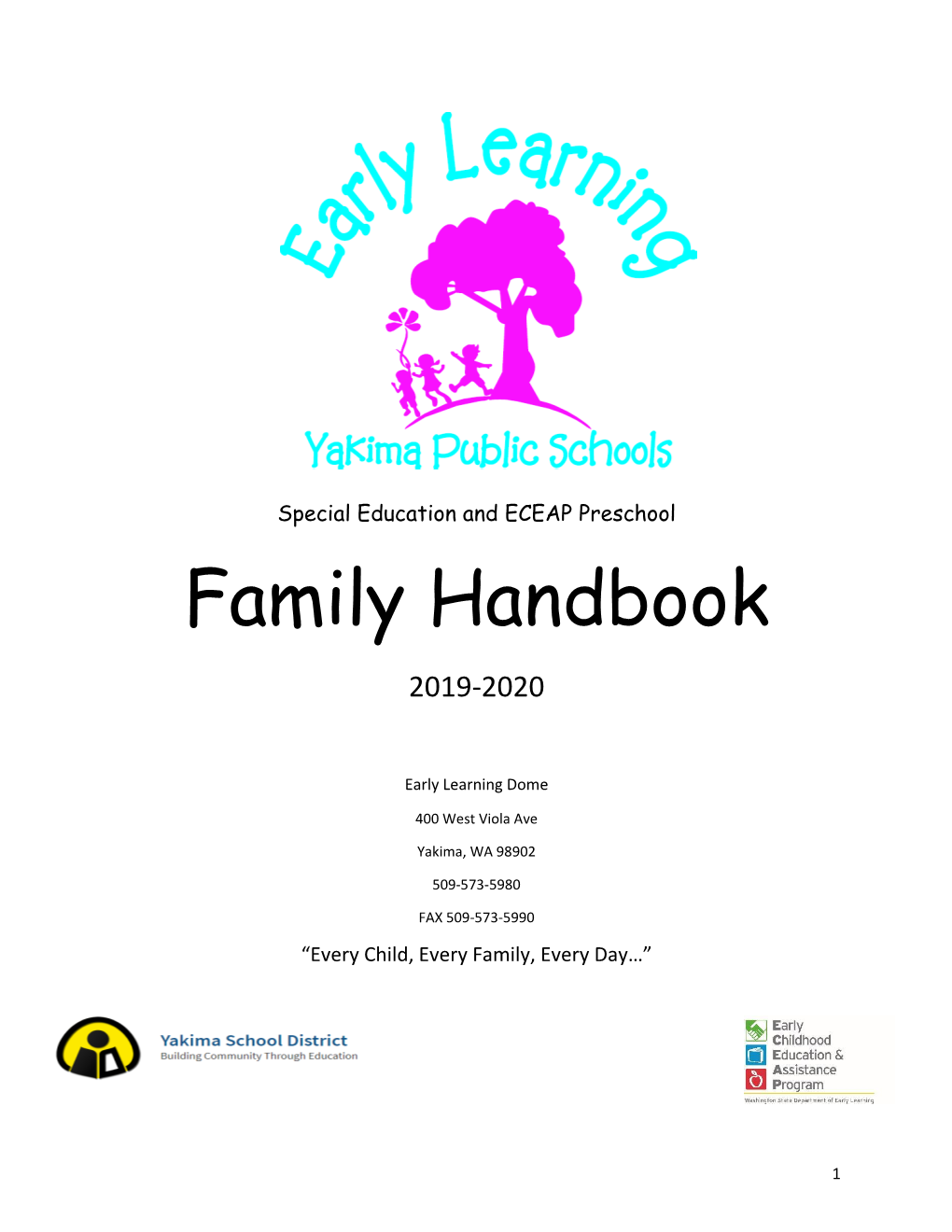 Early Learning Family Handbook