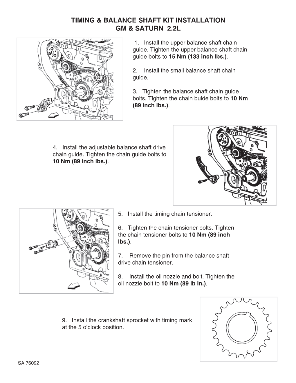 Timing & Balance Shaft Kit Installation Gm & Saturn 2.2L