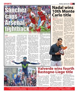 Sanchez Caps Arsenal Fightback