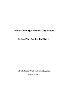 Jockey Club Age-Friendly City Project Action Plan for Tai Po District