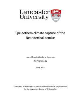 Speleothem Climate Capture of the Neanderthal Demise