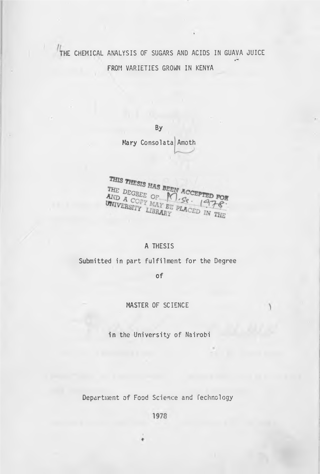 The Chemical Analysis of Sugars and Acids in Guava Juice from Varieties