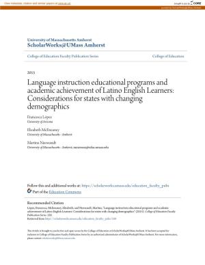 Language Instruction Educational Programs and Academic