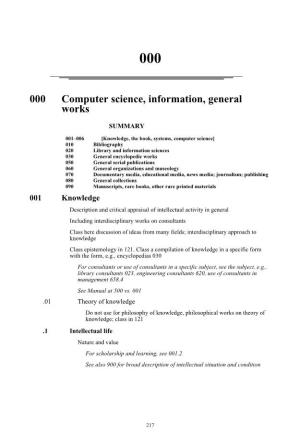 000 Computer Science, Information, General Works
