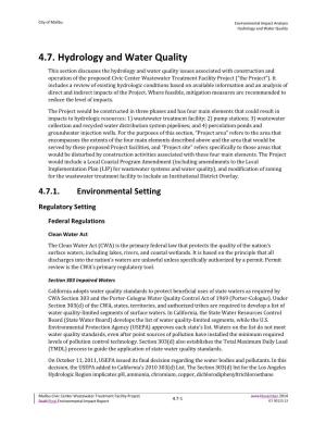 Hydrology and Water Quality