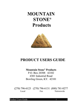 Product Users Guide