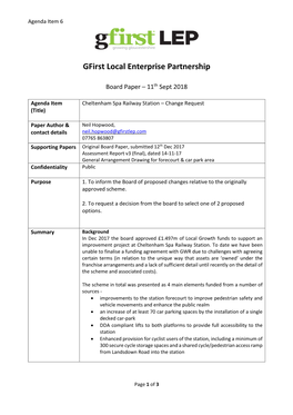 Agenda Item 6.I Cheltenham Spa Railway Station