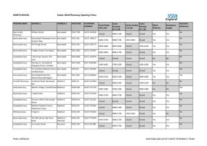 NORTH DEVON Easter 2018 Pharmacy Opening Times