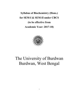 Syllabus of Biochemistry (Hons.)
