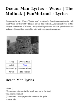 Ocean Man Lyrics &#8211; Ween