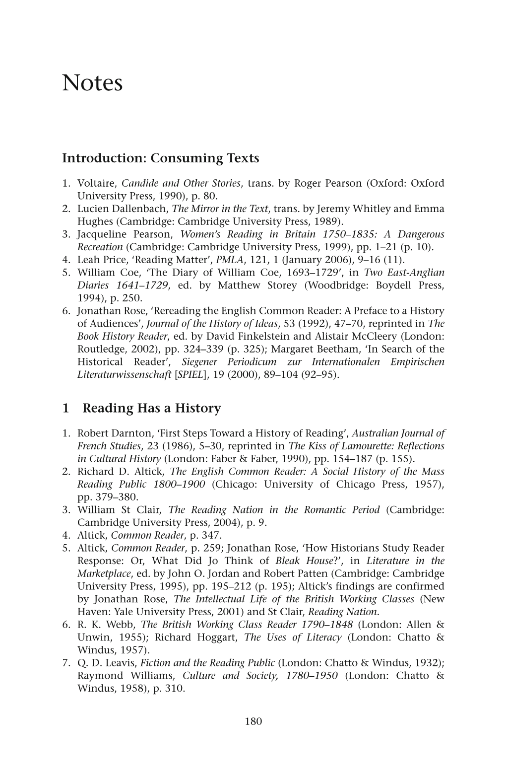 Introduction: Consuming Texts 1 Reading Has a History