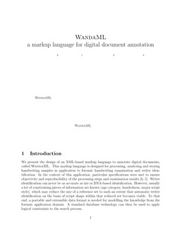 Wandaml a Markup Language for Digital Document Annotation