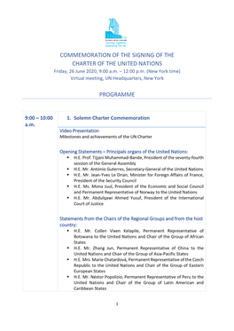 Commemoration of the Signing of the Charter of the United Nations Programme