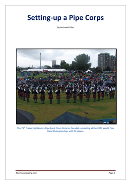 Setting-Up a Pipe Corps