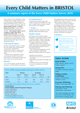 BRISTOL a Summary Report of the Every Child Matters Survey 2010