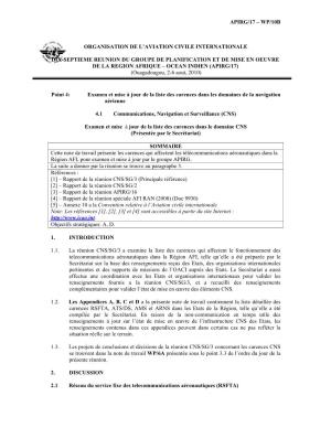 Apirg/17 – Wp/10B Organisation De L'aviation Civile