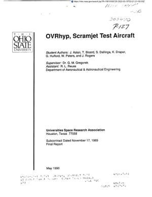 Ovrhyp, Scramjet Test Aircraft STATE UNIVERSITY Student Authors: J