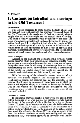 1: Customs on Betrothal and Marriage in the Old Testament