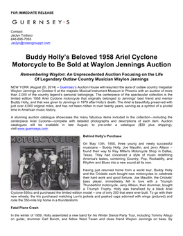 Buddy Holly's Beloved 1958 Ariel Cyclone Motorcycle to Be Sold At