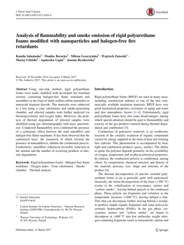 Analysis of Flammability and Smoke Emission of Rigid Polyurethane