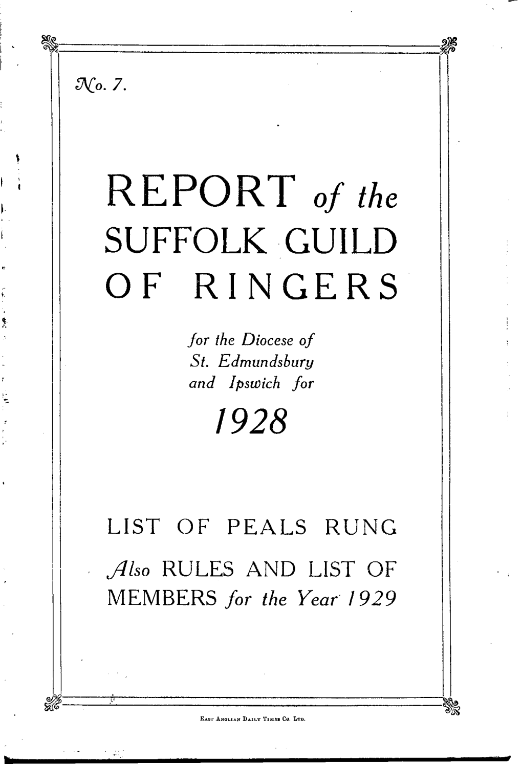 REPORT of the SUFFOLK GUILD O F RINGERS