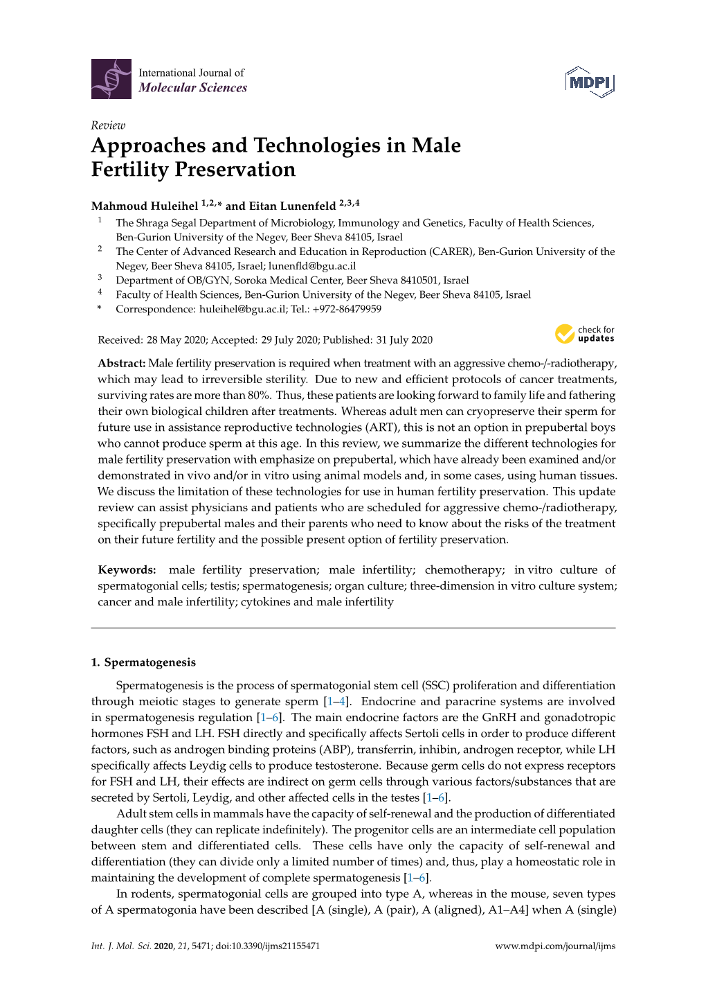 Approaches and Technologies in Male Fertility Preservation