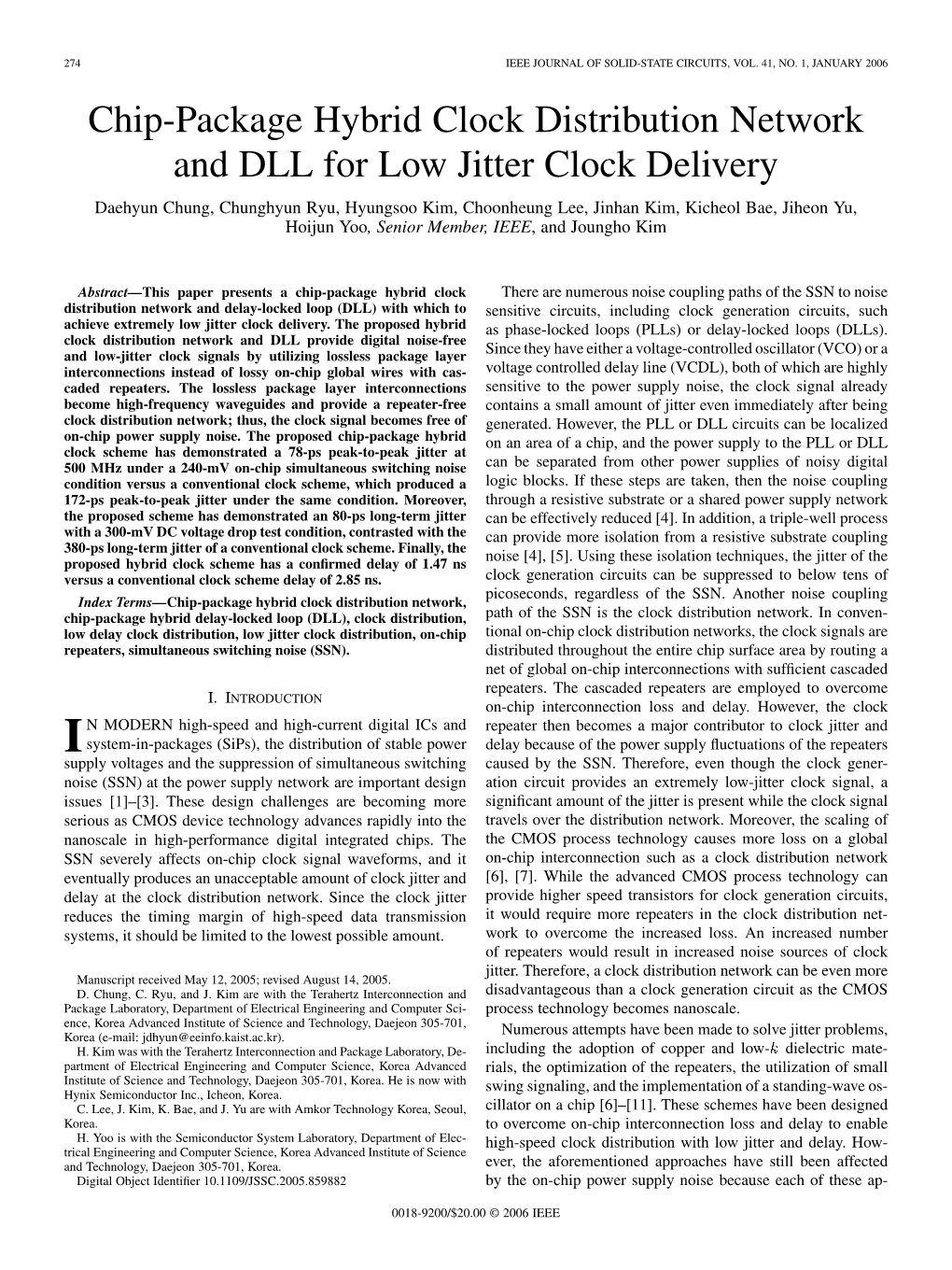 Chip-Package Hybrid Clock Distribution