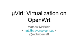 Μvirt: Virtualization on Openwrt